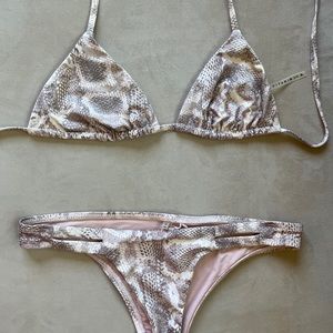Worn once, snake skin bikini! Paid $300 for top and bottom